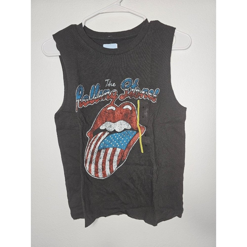 Rolling Stones American Flag Stripes Tongue T-Shirt Sz Women's XS S M Rock Music